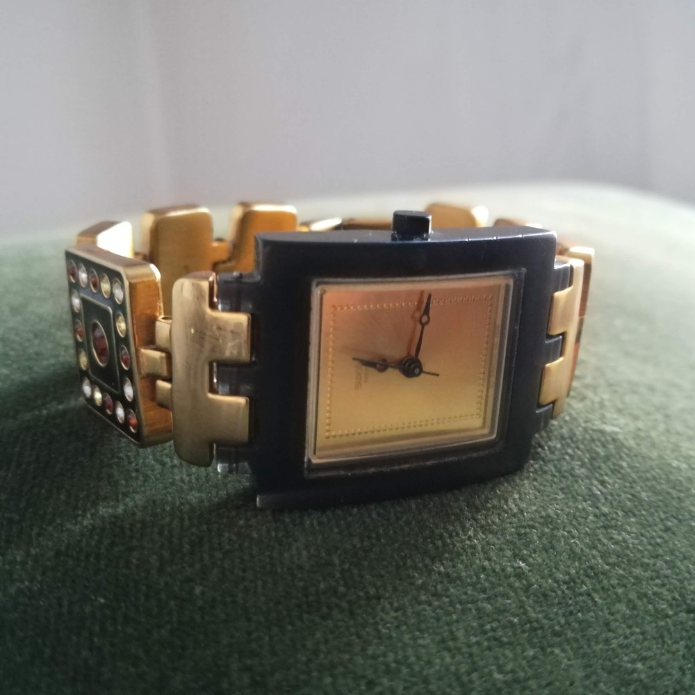 SWATCH Luxotric watch, crystal detail, art deco SMALL